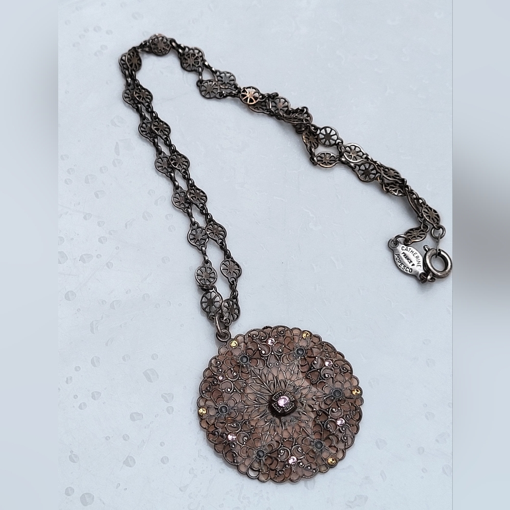 Catherine Popesco France Pendant Filigree Necklace